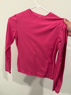 Girls' Long-Sleeve Crewneck Top - Hot Pink